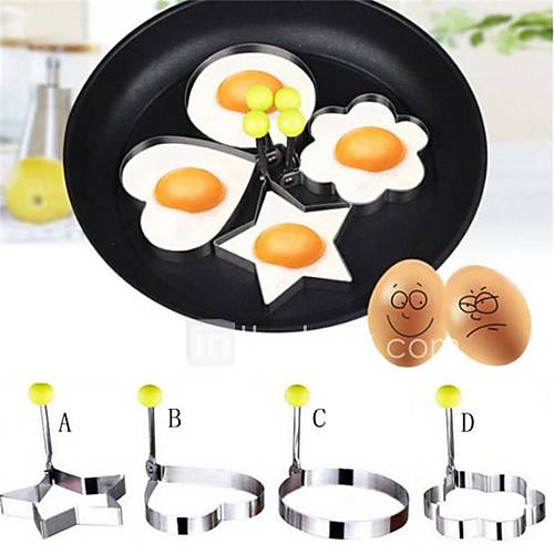 Image de 4 PiÃ¨ces Mold DIY For Pour Egg Liquide Acier Inoxydable Creative Kitchen Gadget Ecologique Haute qualitÃ©