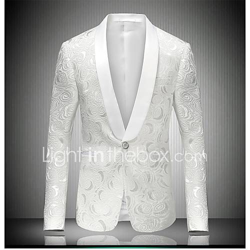 Image de Blazer Homme,ImprimÃ© DÃ©contractÃ© / Quotidien SoirÃ©e / Cocktail Sortie simple Chic de Rue Sexy Automne Printemps Manche LonguesRevers