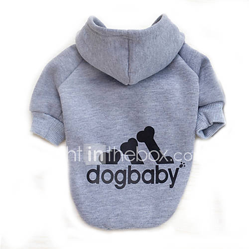 Image de Chat Chien Pulls Ã  capuche VÃªtements pour Chien Hiver Printemps/Automne Lettre et chiffre Mode Sportif Gris Jaune Rouge Rose Bleu clair