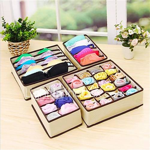 Image de 4pcs boÃ®te Ã  rangement Ã  la maison porte-monnaie sous-vÃªtements organiseur boÃ®te soutien-gorge cravate chaussette organisateur de stockage