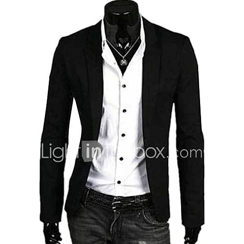 Image de Blazer Homme,Couleur Pleine DÃ©contractÃ© / Quotidien Manches longues Lin