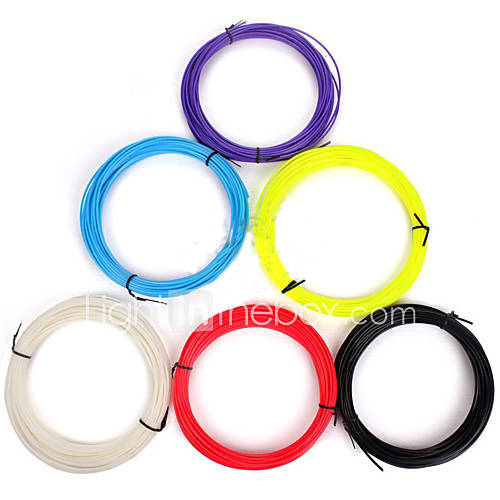 Image de 3d stylo impression pla, 10 mÃ¨tres consommables 1,75 mm, un six produits, six couleurs, rouge, jaune, blanc, violet, rose, noir