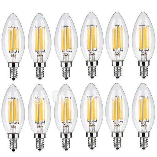 Image de 5W E14 Ampoules Ã  Filament LED C35 6 COB 560 lm Blanc Chaud Blanc Froid 2700 6000 K DÃ©corative AC 100-240 V