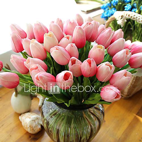 Image de 10 10 Une succursale Contact rÃ©el Tulipes Fleur de Table Fleurs artificielles