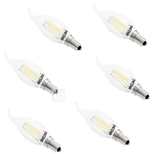 Image de 4W E14 Ampoules Ã  Filament LED C35 4 COB 350 lm Blanc Chaud Blanc 2700-3200 6000-6500 K IntensitÃ© RÃ©glable AC 100-240 V