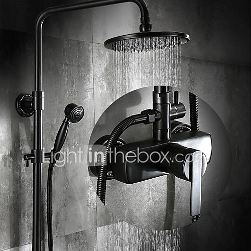 Image de Antique Set de centre Douche pluie with Soupape cÃ©ramique Mitigeur Trois trous for Bronze huilÃ© , Robinet de douche
