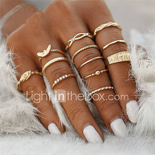 Image de Bague Bagues pour PremiÃ¨re Phalange Strass Original NÅ“ud papillon GÃ©omÃ©trique Cercle Mode Vintage Style Punk euroamÃ©ricains StrassForme