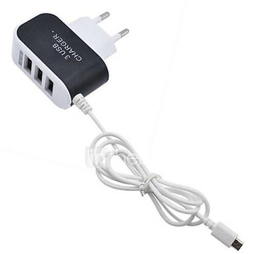 Image de chargeur portable chargeur portable pour tÃ©lÃ©phone portable 3 ports usb eu plug for iphone 8 7 samsung galaxy s8 s7