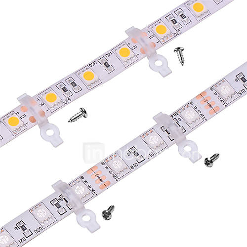 Image de 100 pack - clip de support de fixation Ã  la lumiÃ¨re pour une couverture en silicone extÃ©rieure de 10 mm de large avec des bandes LED