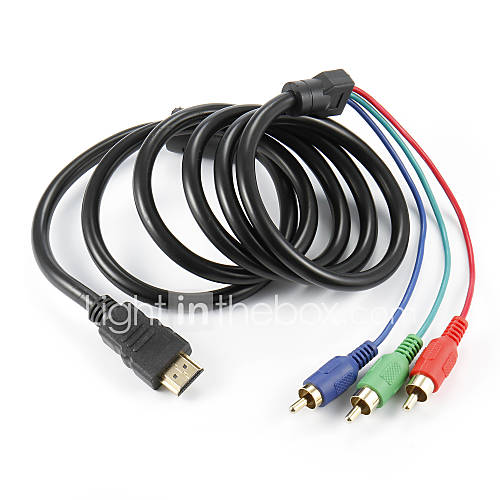 Image de 5ft 1.5m 1080p HDMI mÃ¢le vers 3 rca cÃ¢ble de l'adaptateur AV audio vidÃ©o pour hdtv dvd
