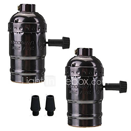 Image de 2 piÃ¨ces e26 / e27 ampoules Ã  soupape Edison porte-lampe pendentif rÃ©tro avec interrupteur 110-240v pour lampe ou remplacement de