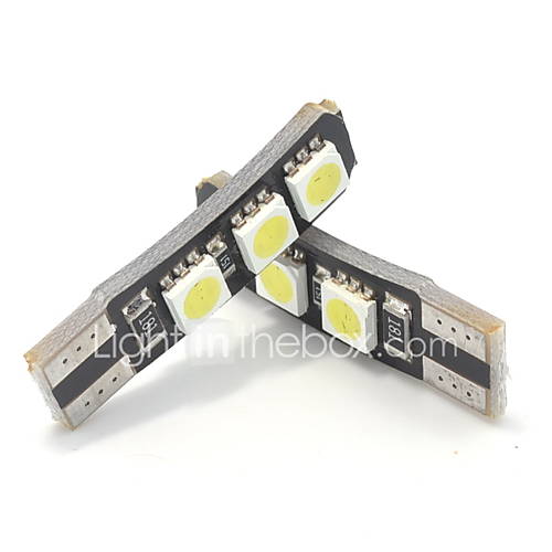 Image de 2w blanc bleu rouge jaune glary bule dc12v haut brillant double canbus pas d'erreur t10 6led 5050smd led largeur lampe lampe de lecture