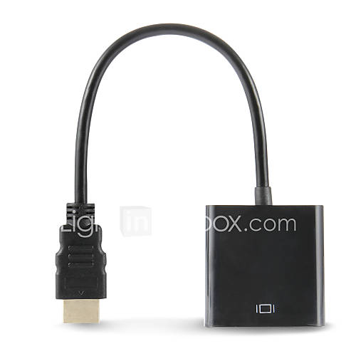 Image de 1080p HDMI mÃ¢le vers VGA cÃ¢ble adaptateur de convertisseur vidÃ©o femelle pour PC DVD hdtv noir