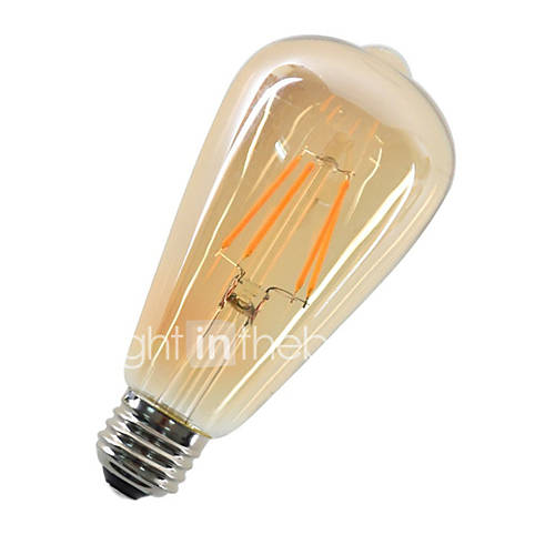 Image de 4W E27 Ampoules Ã  Filament LED ST64 4 COB 360 lm Blanc Chaud 2700-3000 K DÃ©corative AC 100-240 V