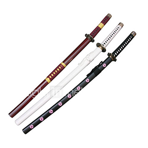 Image de Arme InspirÃ© par One Piece Roronoa Zoro Anime Accessoires de Cosplay Arme Blanc / Noir / Rouge Bois Masculin