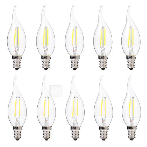 Image de 2W E14 Ampoules Ã  Filament LED C35 2 COB 200 lm Blanc Chaud Blanc 2700-3200 6000-6500 K IntensitÃ© RÃ©glable AC 100-240 V