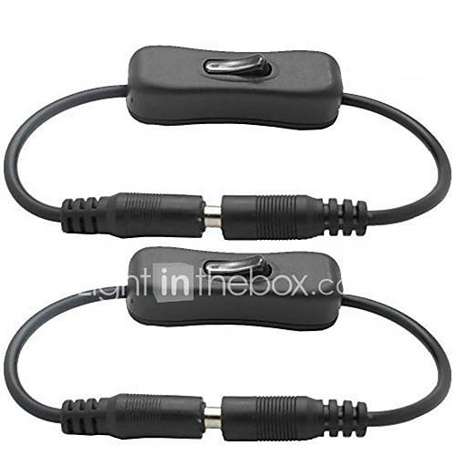 Image de 2 pack 5.5x2.1mm prise femelle mÃ¢le Ã  femelle adaptateur adaptateur en ligne interrupteur marche / arrÃªt pour 12v 5050 3528 led strip