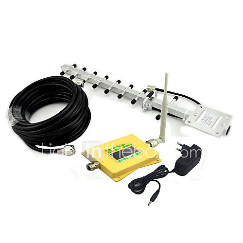 Image de Ã‰cran intelligent dcs 1800mhz 4g amplificateur de signal dcs980 rÃ©pÃ©teur de signal avec antenne whip antenne yagi jaune