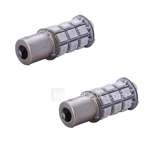 Image de 2pcs blanc rouge jaune dc12v 1156ba15s 1157 t20 5050 27smd p21 / 5w conduit frein de voiture frein de stationnement ampoule de clignotant