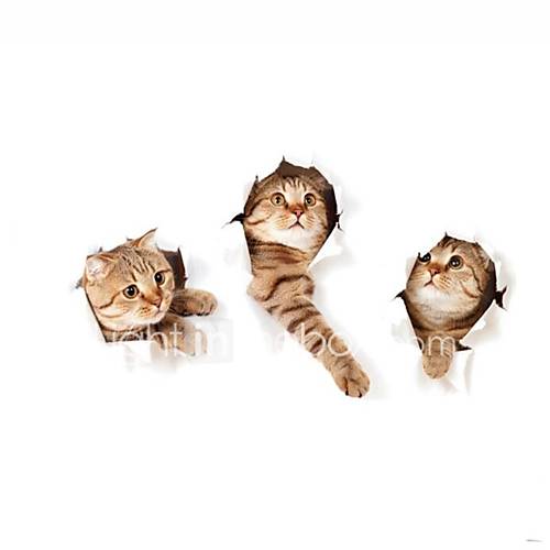 Image de Animaux Stickers muraux Autocollants muraux 3D 3D,Vinyle MatÃ©riel DÃ©coration d'intÃ©rieur Calque Mural