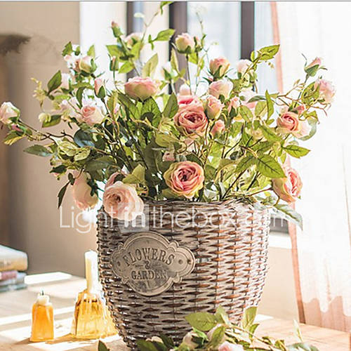 Image de 1 Une succursale Plastique Roses Fleur de Table Fleurs artificielles