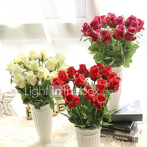 Image de 1 Une succursale PolyurÃ©thane Roses Fleur de Table Fleurs artificielles