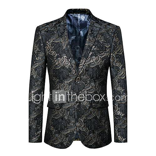 Image de Blazer Homme,ImprimÃ© SoirÃ©e Grandes Tailles SoirÃ©e / Cocktail Chic de Rue Punk & Gothique Printemps Automne Manches longues Col en V