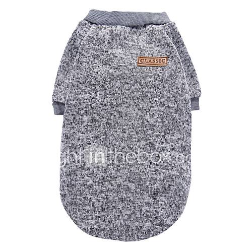 Image de Chat Chien Manteaux Tee-shirt Sweatshirt VÃªtements pour Chien SoirÃ©e DÃ©contractÃ© / Quotidien Garder au chaud Sportif Uni Gris
