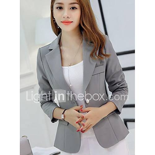 Image de Blazer Femme,Couleur Pleine Sortie simple Printemps Automne Sans Manches Col en V Normal Autres