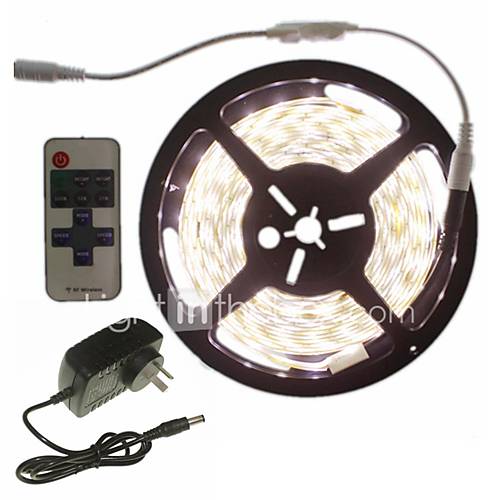 Image de 5m lumiÃ¨res Ã  bande 300x5050led pas de contrÃ´leur de 11 touches Ã  l'eau ac100-240v au / eu / us / uk fiche d'alimentation dc12v 2a