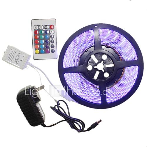 Image de 5m ensembles de lampe Ã  bande 300x5050led pas de contrÃ´leur Ã  l'eau impermÃ©able rgb 24 au / eu / us / uk fiche d'alimentation dc12v 2a