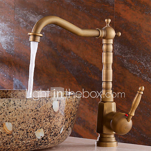 Image de Antique Set de centre Cascade with Valve en cÃ©ramique Mitigeur un trou for Cuivre antique , Robinet lavabo