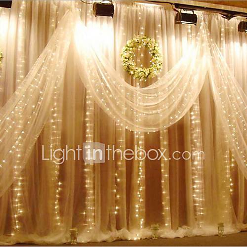 Image de 3m x 3m 300 led icicle string lights christmas christmas lights fairy outdoor pour mariage / fÃªte / rideau / dÃ©coration de jardin