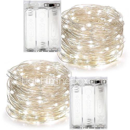 Image de 7W W Guirlandes Lumineuses 700 lm Pile 7 m 100 diodes Ã©lectroluminescentesBlanc chaud Blanc Rouge Vert Bleu Rouge Jaune Bleu Vert Violet