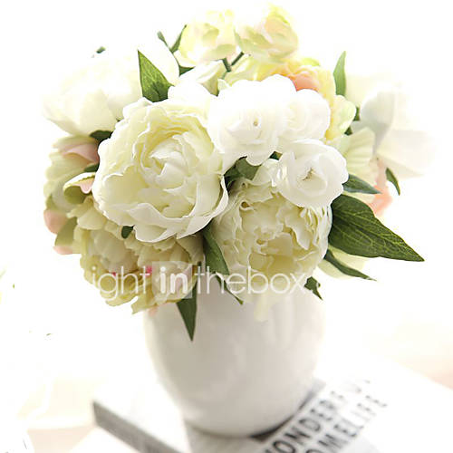 Image de bouquet de pivoine en soie artificielle nouvelle fleur de mariage mariÃ©e pianie bouquet 8 branche / paquet