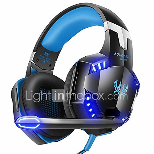 Kotion Each G2000 7.1 Surround Sound Stereo Gaming Headset Esports Headphone LED Lights  Soft Memory Earmuffs Works with Xbox One PS4 Nintendo Switch PC Mac Computer Gaming
