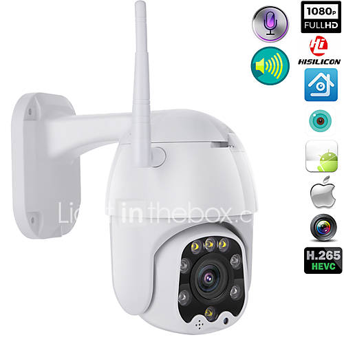 1080p WIFI Wireless Outdoor PTZ CMOS IP Camera H.265X Speed Dome CCTV IP66 Waterproof Two-Way Audio Night Vision Remote Access Security Cameras WIFI Exterior 2MP IR Home Surveilance