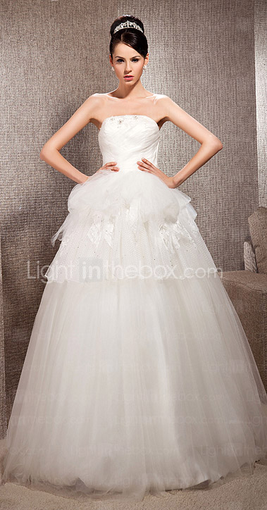 A Line Strapless Floor Length Tulle Wedding Dress 206363 2017 24999 5956