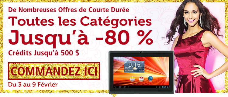 Toutes les Catégories Jusqu'à -80 %
