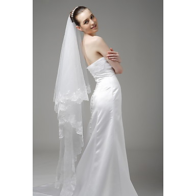 1 Layer Sweep with Embroidery Wedding Veil 55958 2017 – $14.99