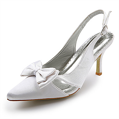 Top Quality Satin Upper High Heel Slingback Wedding Bridal Shoes.More ...