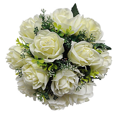 Bouquet sposa Tondo Rose Bouquet Matrimonio Raso Avorio 28cm del 272995 ...