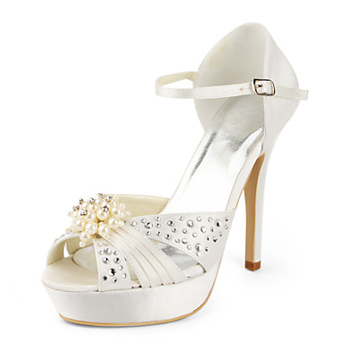 Satin Stiletto Heel Platform With Rhinestone Wedding Shoes (More Colors ...