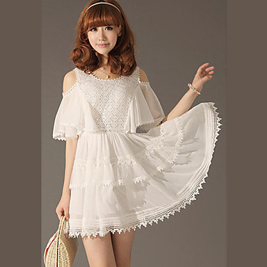 atraente senhora vestido de festa branco de 348518 2017 por $41.99