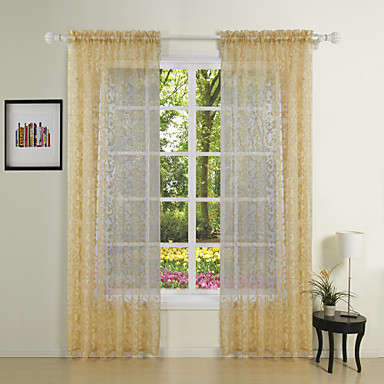 TWOPAGES® Two Panels Elegant Princess Fancy Sheer Curtains Drapes ...