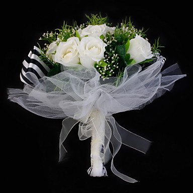 Elegant Satin Flower With Tulle Round Shape Wedding Bouquet 389129 2017 ...
