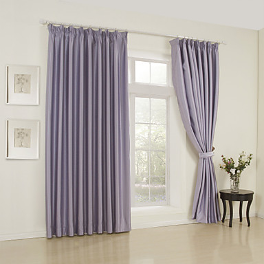 Two Panels Modern Solid Lavender Bedroom Rayon Panel Curtains Drapes ...