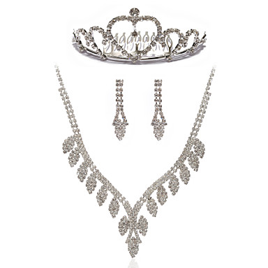 Beautiful Rhinestones Wedding Jewelry Set,Including Necklace,Tiara And ...