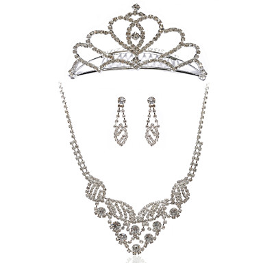 Gorgeous Rhinestones Wedding Jewelry Set,Including Necklace,Tiara And ...