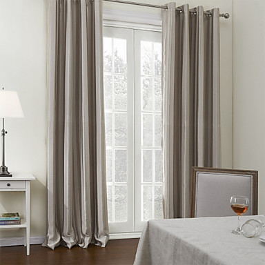 Two Panels Curtain Mediterranean , Solid 100% Polyester Polyester ...
